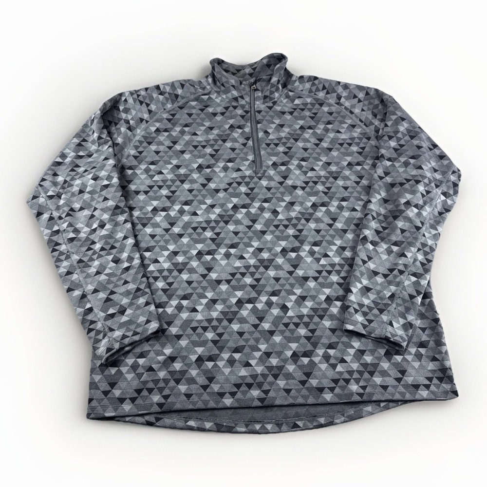 Sporthill Soft Stretch Jacquard Pullover Mens XL Triangle Geometric Thumb Loops